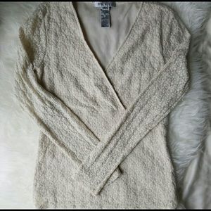 Nine West Lace Surplice Top